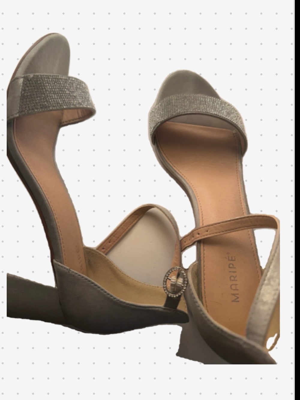 Maripe Silver Crystal-Embellished Open-Toe Heels